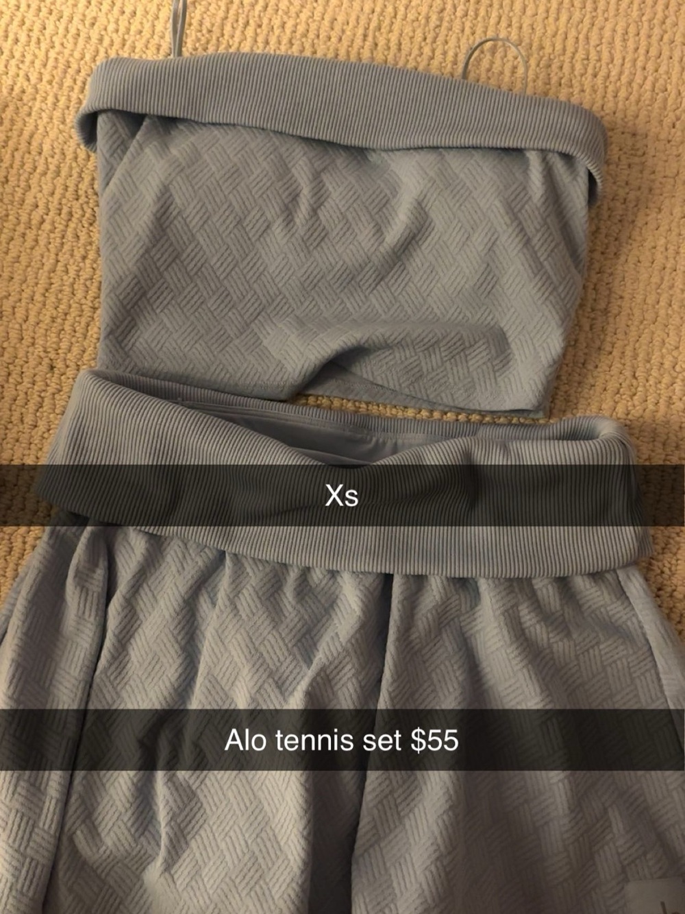 ALO Yoga Light Gray Textured Tennis Set